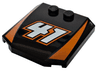 Wedge 4 x 4 x 2/3 Triple Curved with White '41' with Reddish Orange Outline and Stripes Pattern