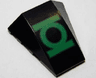 Wedge 4 x 4 Triple Curved No Studs with Green Lantern Logo Pattern