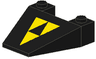 Wedge 4 x 4 Taper without Stud Notches with Blacktron I Logo Pattern