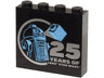 Brick 1 x 4 x 3 with Bright Light Blue and Medium Blue R2-D2 Minifigure and Silver '25 YEARS OF LEGO STAR WARS' Pattern