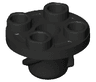 Plate, Round 2 x 2 Thin with Rotation Stem and Screw