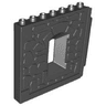 Duplo Wall 1 x 8 x 6 Hinge on Right with Window Opening - Castle