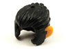 Minifigure, Hair and Sideburns, Swept Back with Molded Nougat Ears Pattern
