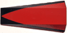 Wedge 8 x 4 Triple Curved No Studs with Red Triangle Pattern (Shadow the Hedgehog Streak)