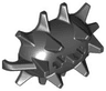 Large Figure Weapon, Spiked Ball Half with 2 Axle Holes
