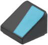 Slope 30 1 x 1 x 2/3 with Medium Azure Diagonal Stripe Pattern Model Left Side