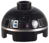Brick, Round 2 x 2 Dome Top with Silver Lines and Bright Pink and Medium Azure Buttons Pattern (R2-E6)