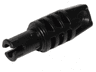 Hinge Cylinder 1 x 3 Locking with 1 Finger and Pin with Squared Hole and Friction Ridges on Ends