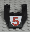 Wedge 6 x 4 Cutout without Stud Notches with Red Number 5 Pattern