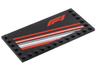 Tile, Modified 6 x 12 with Studs on Edges with Formula 1 Logo Stylized 'F1', Red and White Diagonal Stripes Pattern