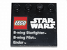 Tile, Modified 4 x 4 with Studs on Edge with LEGO Star Wars Logo, 'B-wing Starfighter', 'B-wing Pilot', and 'Endor' Pattern