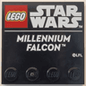 Tile, Modified 4 x 4 with Studs on Edge with LEGO Star Wars Logo and White 'MILLENNIUM FALCON' Pattern