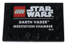 Tile, Modified 4 x 6 with Studs on Edges with Star Wars Logo and 'DARTH VADER MEDITATION CHAMBER' Pattern