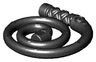 Minifigure, Weapon Whip Coiled - 1 Hole, Indented Handle
