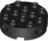 Brick, Round 4 x 4 with 4 Side Pin Holes and Center Axle Hole