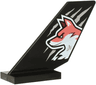 Tail Shuttle with Coral and White Fox Head over Silver Scratches Pattern on Both Sides