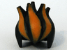 Minifigure, Hair Spiked Top with Orange Streaks Pattern