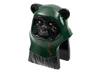 Minifigure, Head, Modified SW Ewok with Dark Green Hood with White Feather Pattern