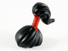 Minifigure, Hair Pulled Back into High Ponytail with Dark Red Wrap Pattern