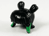 Minifigure, Hair Female Space Buns and Thick Bangs with Green Highlights Pattern