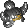 Minifigure, Hair Female with Top Knot Bun and Horns with Gold Bull Head Hairband Pattern