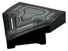 Wedge 2 x 2 x 2/3 Pointed with Dark Bluish Gray Geometric Armor Panel with White Slots Pattern (Sticker) - Set 76300