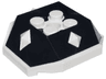 Shell with 4 Recessed Studs and Hole with Molded White Bottom and Spikes Pattern