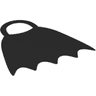 Duplo Wear Cloth Cape with Elastic Loop, Scalloped 5 Points (Batman)
