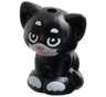 Cat, Friends Style, Baby Kitten, Sitting with White Eyes Outline, Eyebrows, Muzzle and Paws, Coral Nose and Mouth Pattern (Shadow)