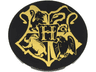 Tile, Round 6 x 6 with Gold Hogwarts Crest Pattern