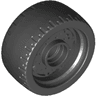 Wheel 24 x 12 with Pin Hole with Molded Black Hard Rubber Tire Pattern