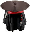Minifigure, Hair Combo, Hair with Hat, Dreadlocks over Shoulders Short with Dark Brown Pirate Tricorne / Triangle, Red Bandana, Tan Stripe / Bone and Silver Beads Pattern