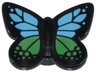 Butterfly / Moth with Stud Holder with Medium Azure and Bright Green Wings Pattern