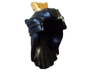 Minifigure, Hair Long Swept Back, Hole on Top with Gold Crown Pattern