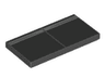 Tile 2 x 4 with Silver Stripes Pattern
