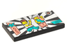 Tile 2 x 4 with Dancefloor, Silver Sunburst, 2 Dancers Pattern