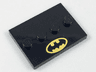 Tile, Modified 3 x 4 with 4 Studs in Center with Batman Logo Pattern