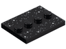 Tile, Modified 3 x 4 with 4 Studs in Center with White Dots and Sparkles / Stars Pattern