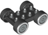 Duplo Car Base 2 x 4 with Black Tires and Whitewall and Silver Hubcap Wheels Pattern (88760 / 88762c01pb02)