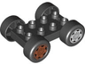 Duplo Car Base 2 x 4 with Black Tires and Dark Orange Sport and Light Bluish Gray Sport Wheels Pattern (88760 / 88762c01pb03 / 88762c01pb04)