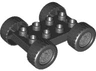 Duplo Car Base 2 x 4 with Black Tires with Tread with Light Bluish Gray Classic Wheels Pattern (88760 / 88762c02pb01)