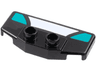 Duplo Rear Spoiler / Wing with White Trapezoid and 2 Dark Turquoise Markings Pattern