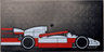 Tile 8 x 16 with Bottom Tubes, Textured Surface with Red and White LEGO Formula 1 Race Car Profile Pattern Model Right Side