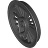 Train Wheel RC, Spoked with Technic Axle Hole and Counterweight, 50 mm D. (Flanged Driver)