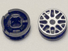 Wheel 11mm D. x 6mm with 8 'Y' Spokes with Silver Outline Pattern