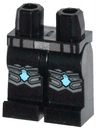 Hips and Legs with Dark Bluish Gray and Medium Azure Knee Pads and Pearl Dark Gray Belt with Silver Buckle Pattern