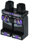 Hips and Legs with Silver, Dark Bluish Gray and Dark Purple Robot Armor, Belt and Boots Pattern