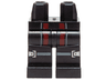 Hips and Legs with Dark Red Panels and Gray and Silver Knee Straps with Buckles Pattern