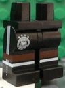 Hips and Legs with DFB Logo with 4 Stars, Reddish Brown and White Stripes, Lines on Sides Pattern