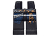 Hips and Legs with Medium Nougat Tied Belt, Dark Bluish Gray Strap, Dark Blue Long Coat Pattern